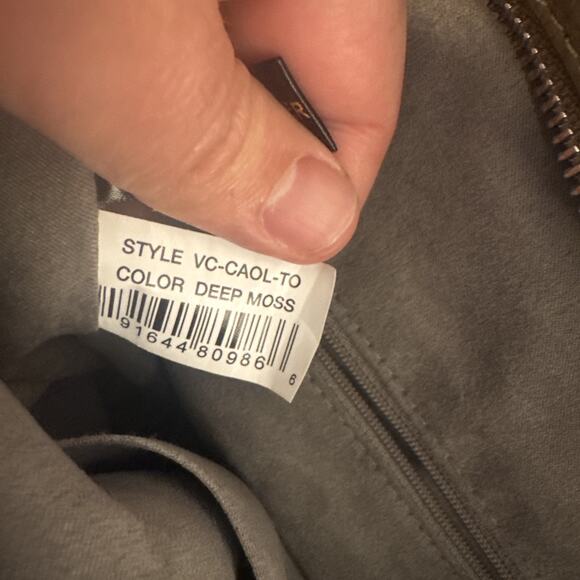 VINCE CAMUTO Deep Moss Leather Crossbody Purse Bag Silver Details - Picture 8 of 10